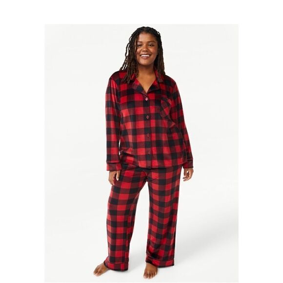 Nwt Joyspun Women's Velour Knit Pajama Set, 2-Piece,Size 3X 22W/24W - Picture 2 of 8